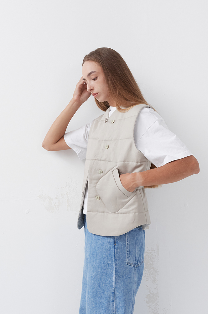 Камізелька льон стьобана двостороння (КА 98)